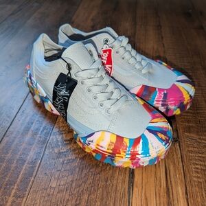 NEW Womens Vans Old School Tape Rainbow Swirl Nimbus Cloud Modular Shoes Size 8